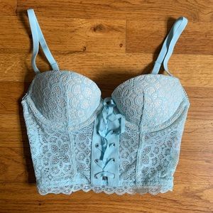 Victoria’s Secret Foral lace-up bustier